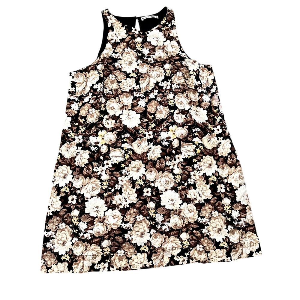 Abercrombie & Fitch Brown Black Beige Floral Shift Dress Size XL LT